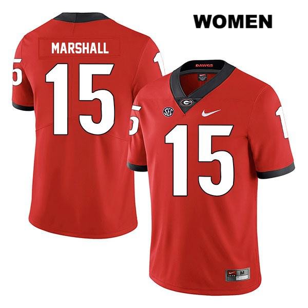 Georgia Bulldogs Women's Trezmen Marshall #15 NCAA Legend Authentic Red Nike Stitched College Football Jersey JXI5356BC